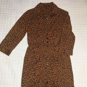 Express Animal Print Shirt Dress